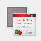 Kerst Ornamenten Bruiloft Save the Date Magnet (Voorkant / Achterkant)