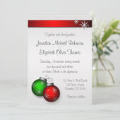 Kerst ornamenten bruiloft uitnodigingen (Staand voorkant)