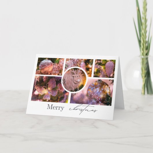 Kerst ornamenten collage #2 bedankkaart (Voorkant)