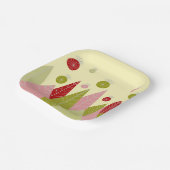 Kerst ornamenten en bomen papieren bordje (Gebogen)