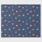 Kerst  Ornamenten en klokken Cadeaupapier (Vlak)