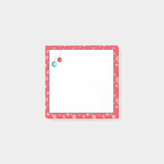 Kerst ornamenten en sneeuwvlokken post-it® notes (Voorkant)