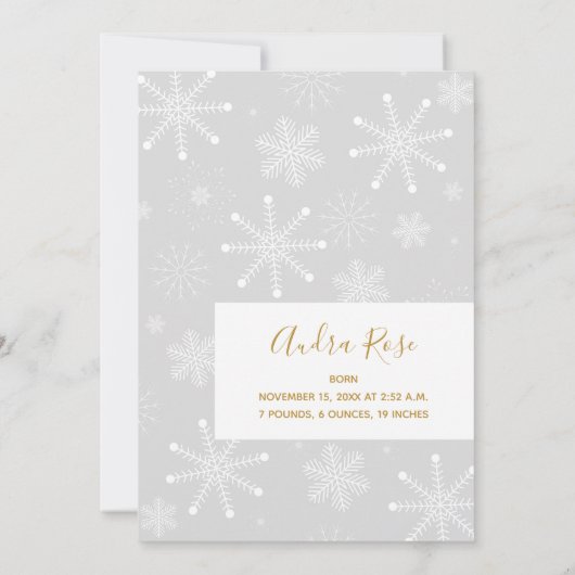 Kerst Ornamenten Foto Baby Geboorte Aankondiging (Achterkant)