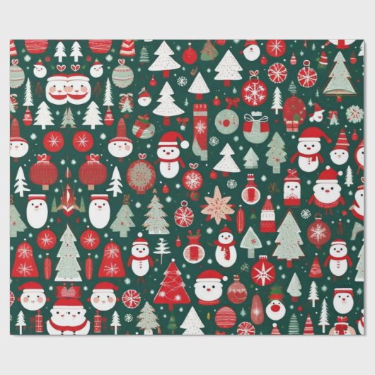 Kerst ornamenten groen decor Wrapping Papier (Vlak)