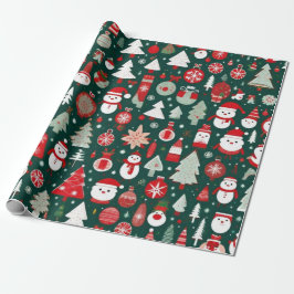Kerst ornamenten groen decor Wrapping Papier