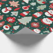 Kerst ornamenten groen decor Wrapping Papier (Hoek)