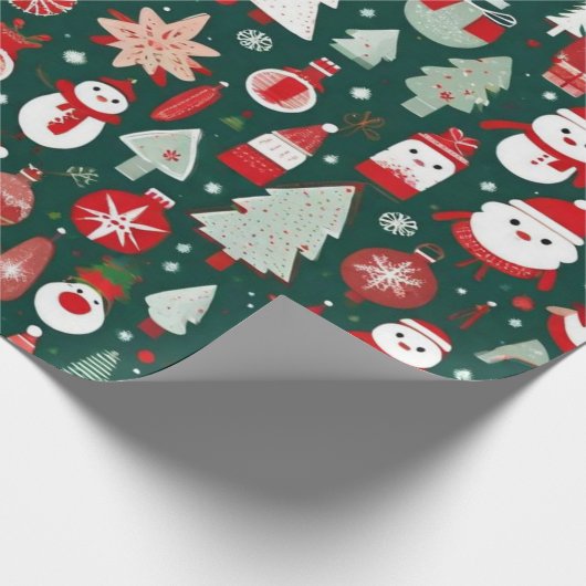 Kerst ornamenten groen decor Wrapping Papier (Hoek)