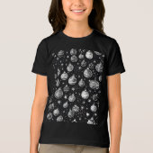 Kerst ornamenten in zwart-witte lijn kunst Tri-Blend shirt (Voorkant)