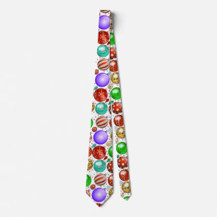 Kerst Ornamenten Kleurrijke Ballen patroon Stropdas