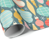Kerst ornamenten kleurrijke moderne Bauble patroon Cadeaupapier (Rol Hoek)