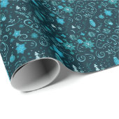 Kerst Ornamenten Lichten Bloemen Groene Kerst Cadeaupapier (Rol Hoek)