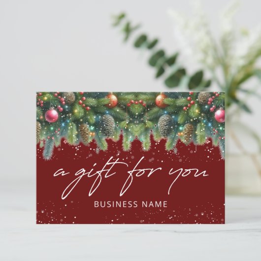 Kerst Ornamenten Logo Cadeaubon (Staand voorkant)