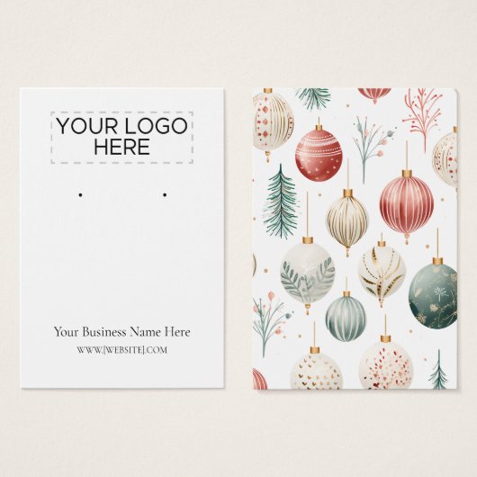 Kerst Ornamenten Oorbel Display Kaart (Voorkant /achterkant)