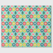 Kerst Ornamenten Patroon Vakantie Gift Cadeaupapier (Vlak)