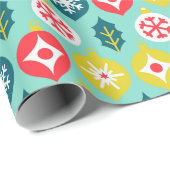 Kerst Ornamenten Patroon Vakantie Gift Cadeaupapier (Rol Hoek)