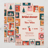 Kerst ornamenten postzegel vrijgezellenfeest kaart (Voorkant / Achterkant)