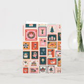 Kerst ornamenten postzegels feestdagen kaart (Achterkant)