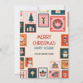 Kerst ornamenten postzegels feestdagenkaart (Voorkant)