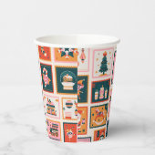 Kerst ornamenten postzegels papieren bekers (Links)