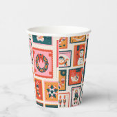 Kerst ornamenten postzegels papieren bekers (Rechts)