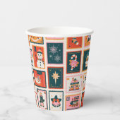 Kerst ornamenten postzegels papieren bekers (Voorkant)