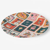 Kerst ornamenten postzegels papieren bordje (Gekanteld)