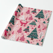 Kerst ornamenten roze decor Wrapping Papier (Uitgerold)