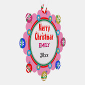 Kerst Ornamenten Roze Rood MEISJE NAAM (Rechts)