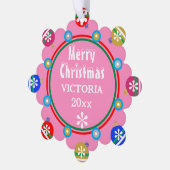 Kerst Ornamenten Roze Rood Meisje NAAM (Links)