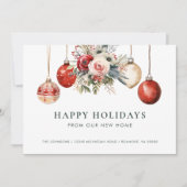 Kerst Ornamenten Vakantie Bloemen Nieuw Huis Aankondiging (Voorkant)