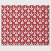 Kerst ornamenten vakantie cadeaupapier (Vlak)