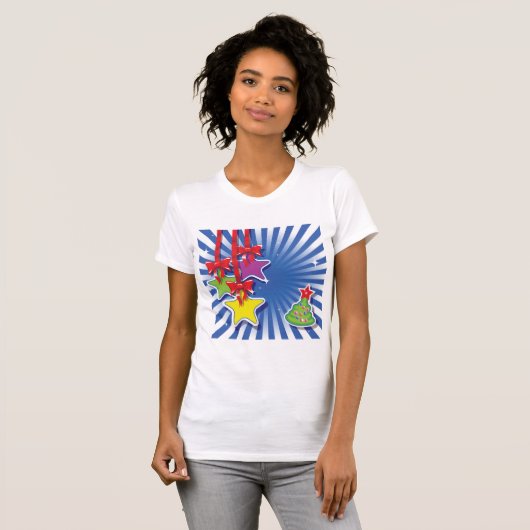 Kerst Ornamenten Vrouwen T-shirt (Voorkant volledig)