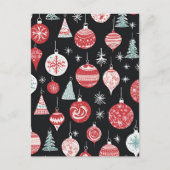 Kerst Ornamenten Zwart Briefkaart (Voorkant)