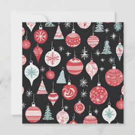 Kerst Ornamenten Zwart Feestdagenkaart