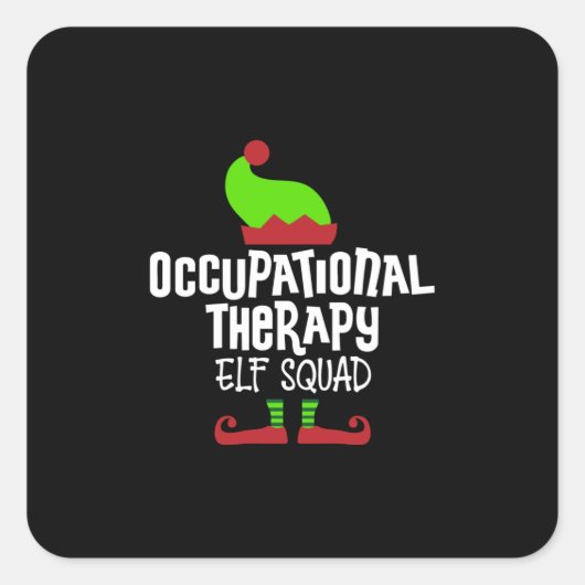 Kerst OT elf Beroepstherapie Vierkante Sticker (Voorkant)