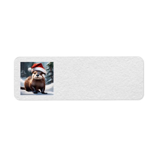 Kerst Otter Adresetiketten Etiket (Voorkant)