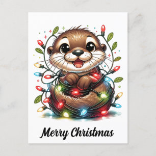Kerst otter kerst briefkaart