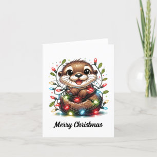 Kerst otter kerst feestdagen kaart