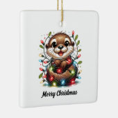 Kerst otter kerst keramisch ornament (Rechts)