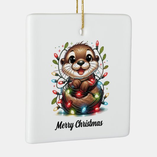 Kerst otter kerst keramisch ornament (Rechts)