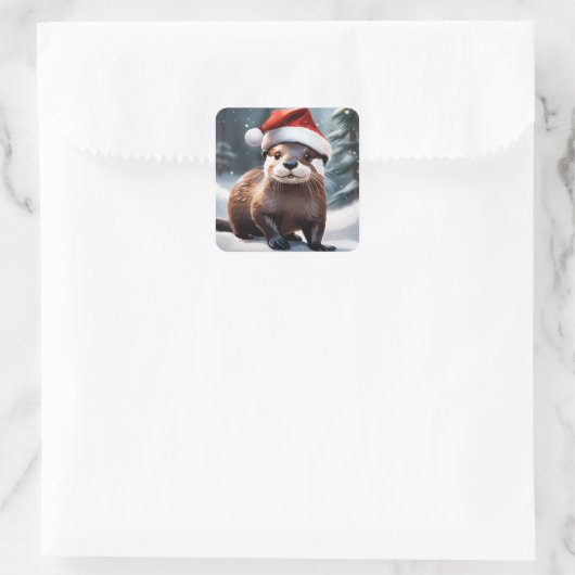 Kerst Otter Stickers (Tas)