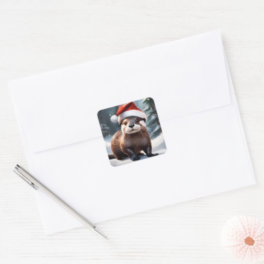 Kerst Otter Stickers (Envelop)