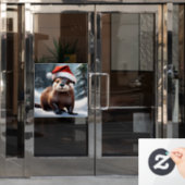 Kerst otter venster vastklampen raamsticker (Kantoordeur)