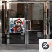 Kerst otter venster vastklampen raamsticker (Kantoordeur)