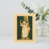Kerst Oud Kerstmis Engel aankondigen Feestdagenkaart (Staand voorkant)