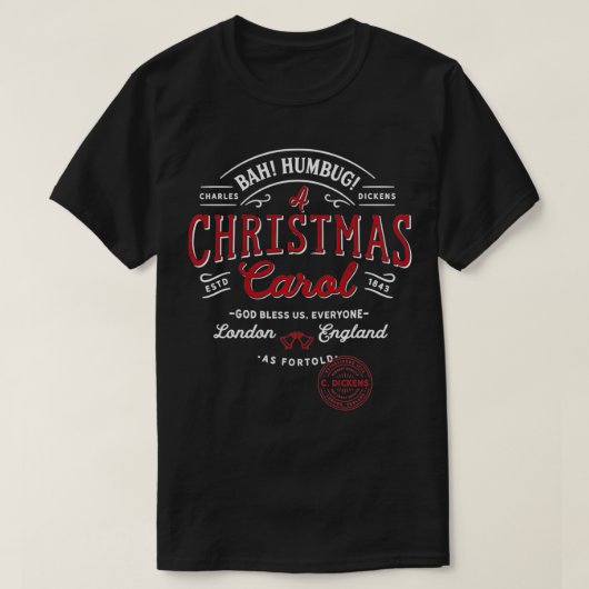 Kerst oude Bah Humbug vakantie design traditie T-shirt (Design voorkant)