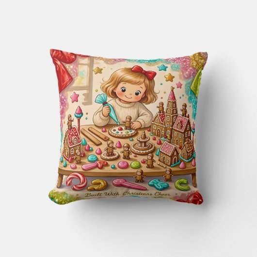 KERST ~ Oude peperkoekhuizen ~ Kussen (Voorkant)