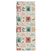 Kerst Oude Postzegel Patroon Wijn Cadeautas (Achterkant)