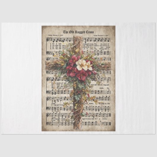 Kerst oude ruige kruis tissuepapier (Voorkant)