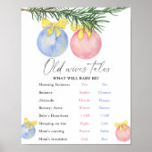 Kerst Oude vrouwen Tales Geslacht onthullen Board Poster (Voorkant)